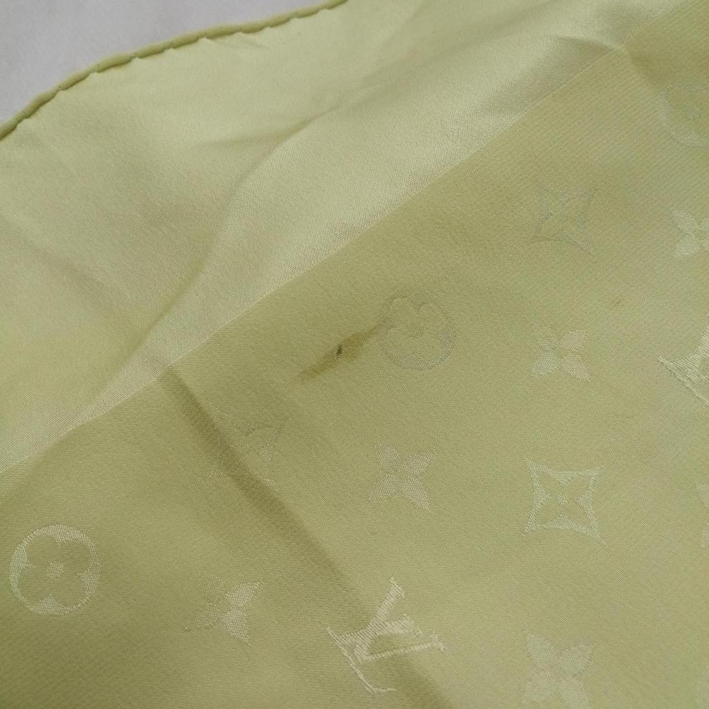 Used LOUIS VUITTON light green silk scarf