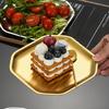 2pcs Plate Stainless Golden Dipping Sauce Dishes Serving Appetizers Plates Dinner Plates 15CMx15CMx0.9CM Kitchenware