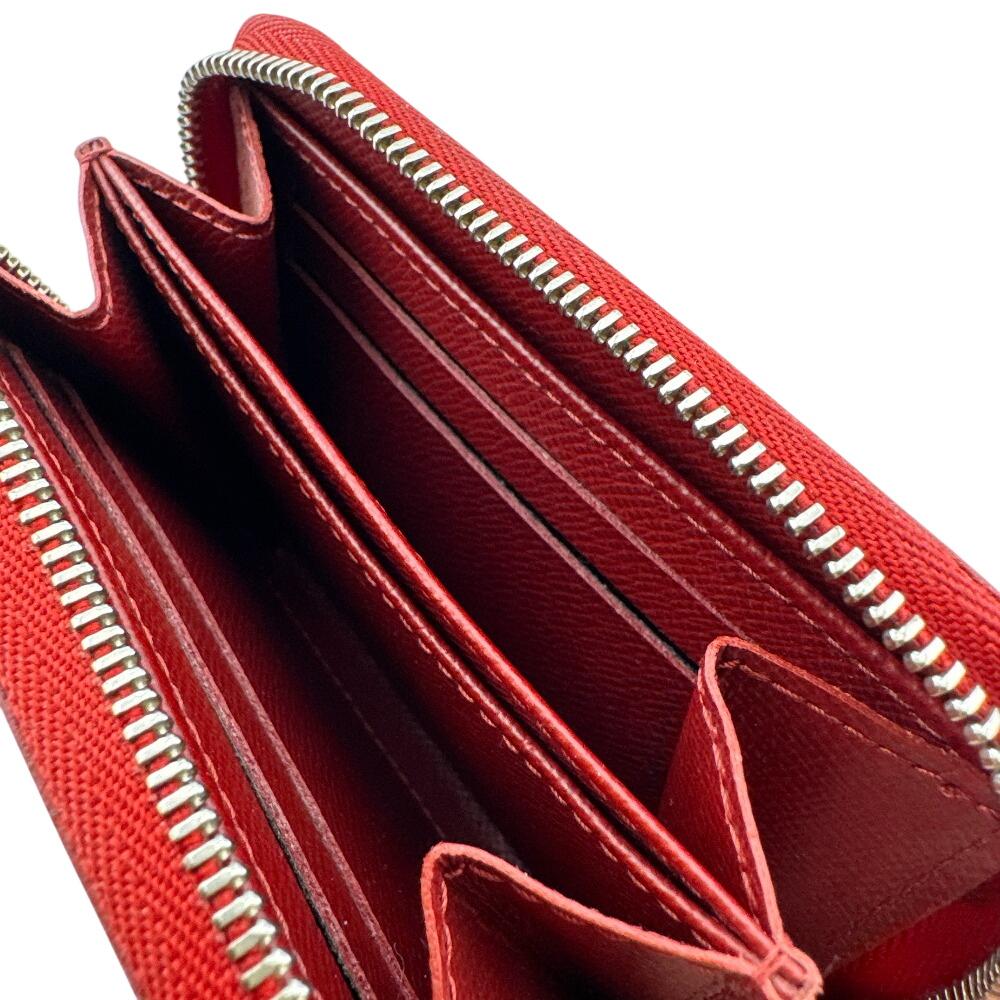 LOUIS VUITTON M6015M Card Case Epi leather Zip around purse Coin case Red leather Used
