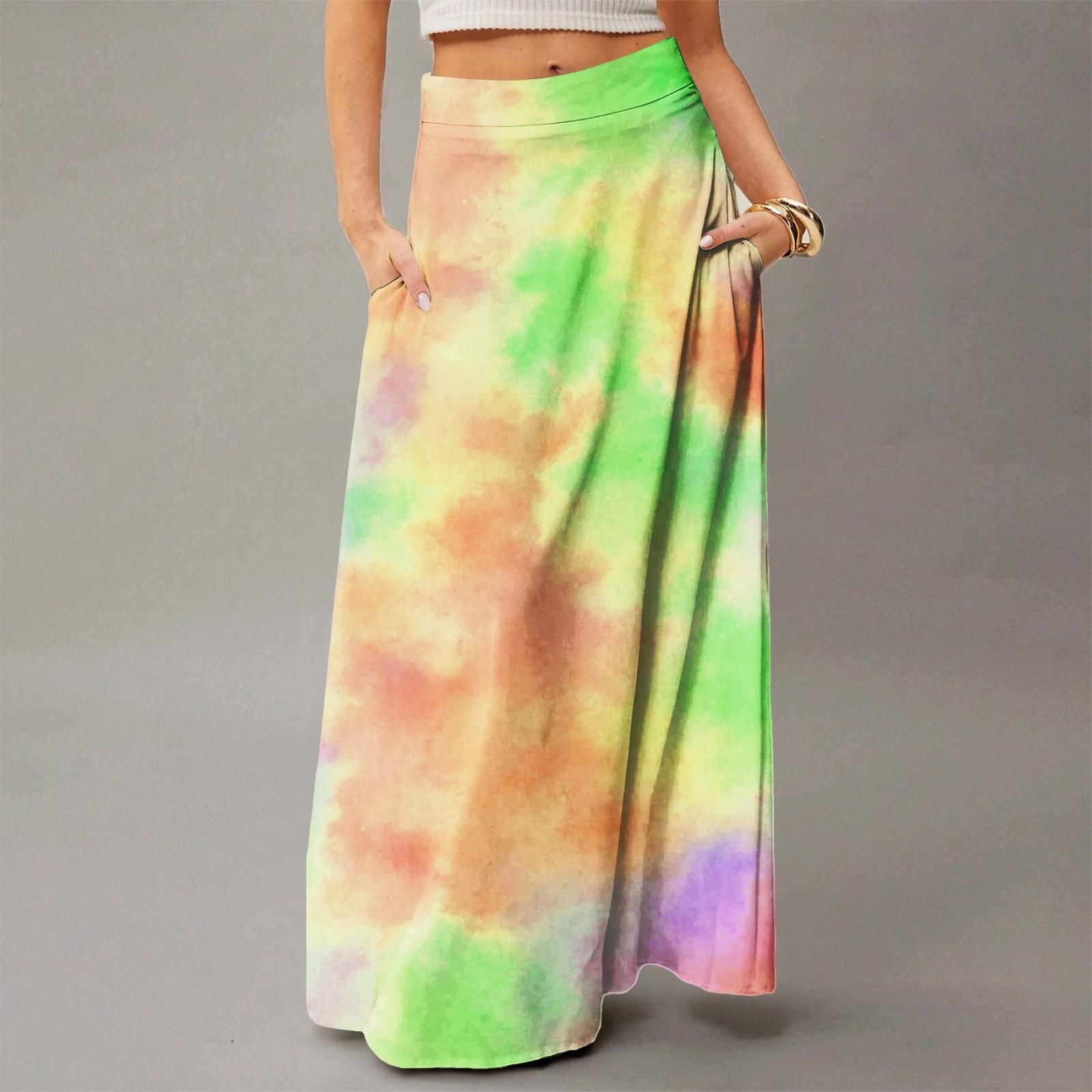 

Жіноча вільна максі-сукня звичайна повсякденна літня богемна спідниця XL жовтий