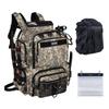 [Goture] Goture Multifunktionaler Rucksack 900D Tarnung D Wasserabweisend Angelgeräteaufbewahrung Weichköder Tasche & Regenschutz Inklusive Outdoor-Rucksack