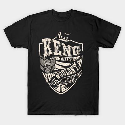 Men Black Print T-shirt Super Large TShirt Its-a-keng-thing No-Cut Transfer Paper Print Cotton Tshirt