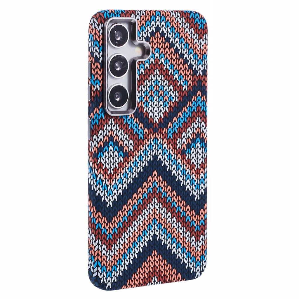 For Samsung Galaxy S24+ Case Compatible with MagSafe Carbon Fiber Texture Water-Transfer PC Phone Cover