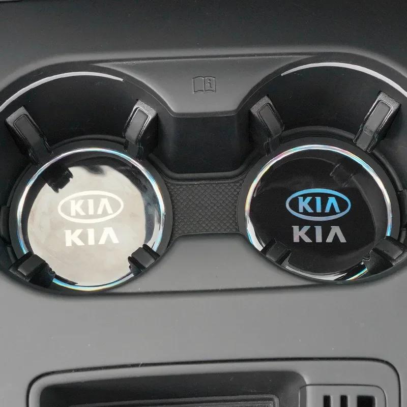 2pcs Car Coaster Non-Slip Rubber Mat Water Cup Anti-Slip Pad For KIA Rio Soul Seltos Forte K5 K3 Niro Sorento Stinger Sportage
