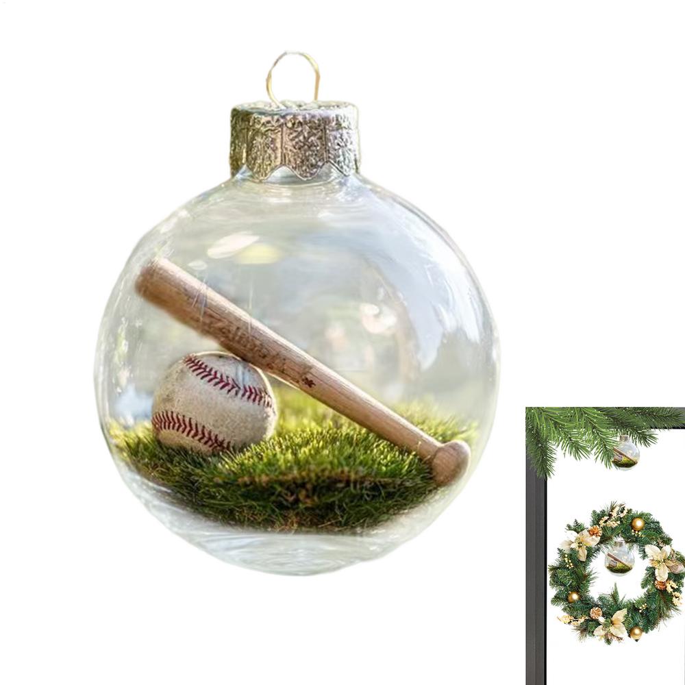 Christmas Ball Ornaments Holiday Mini Sports Scene Ball Decor Hangable Christmas Ornament For Gathering Mantle Fireplace Porch