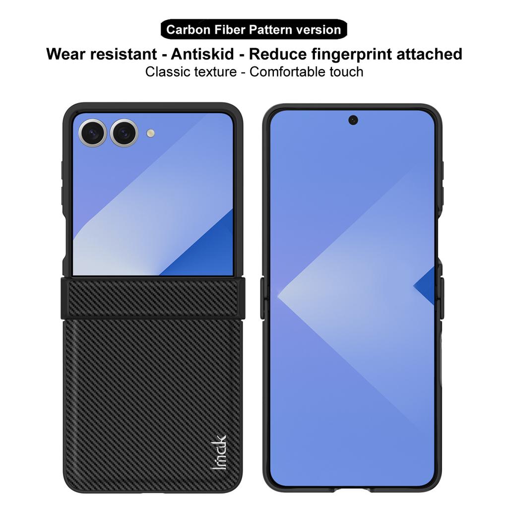 IMAK Ruiyi Series for Samsung Galaxy Z Flip7 5G Case Carbon Fiber Texture Leather+PC Phone Cover