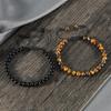 Verstellbares Lavastein-Perlenarmband - Kreative Unifarbene Serie
