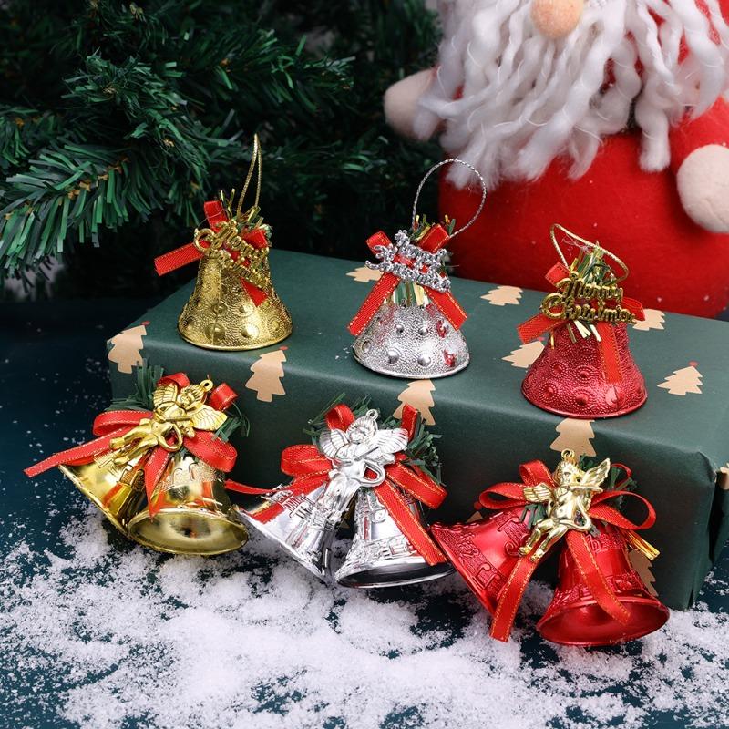 4 Stück Weihnachtsglocken Ornamente Zur Dekoration Klingelglocken Für Bastelarbeiten Perlen Dekorationen Für Weihnachtsbaum Spielzeug DIY Dekoration