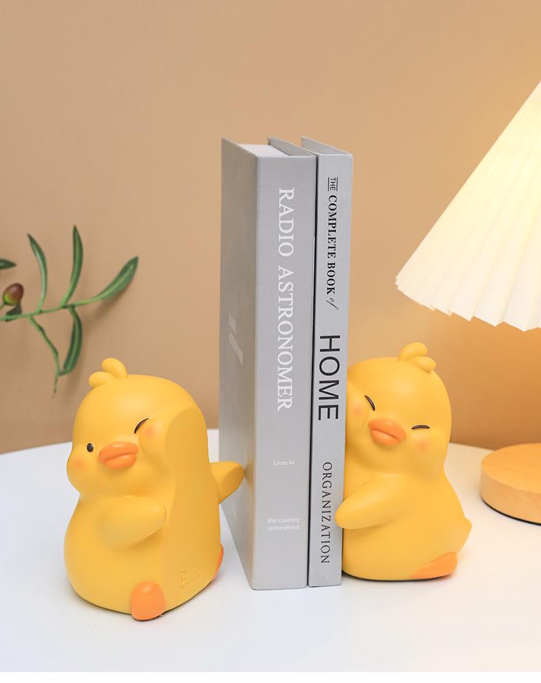 Creative Duck Bookend: Resin Ornament for Bookshelf, Living Room, Bedroom Decor