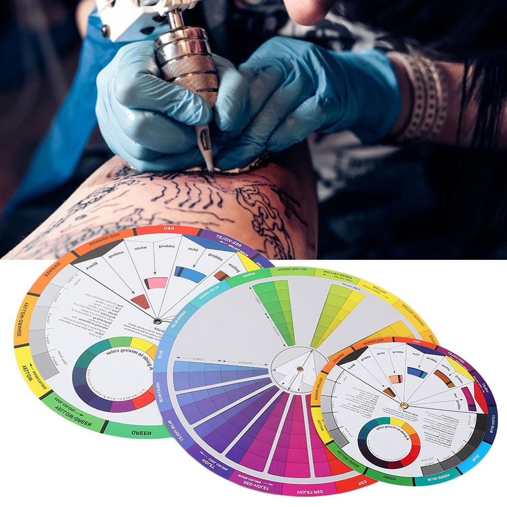 

3pcs Tattoo Color Wheel Pigment Color Wheel Mixing Guide Tattoo Accessory