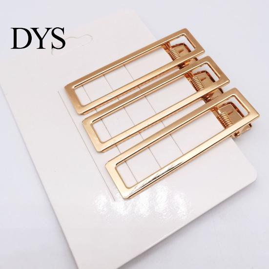 Duck-bill Clips 10Pcs Women Hairpins Non-fading Gloss Geometric Hollow Out Anti-slip Hair Clamps Non-falling Metal Openwork for Daily Wear