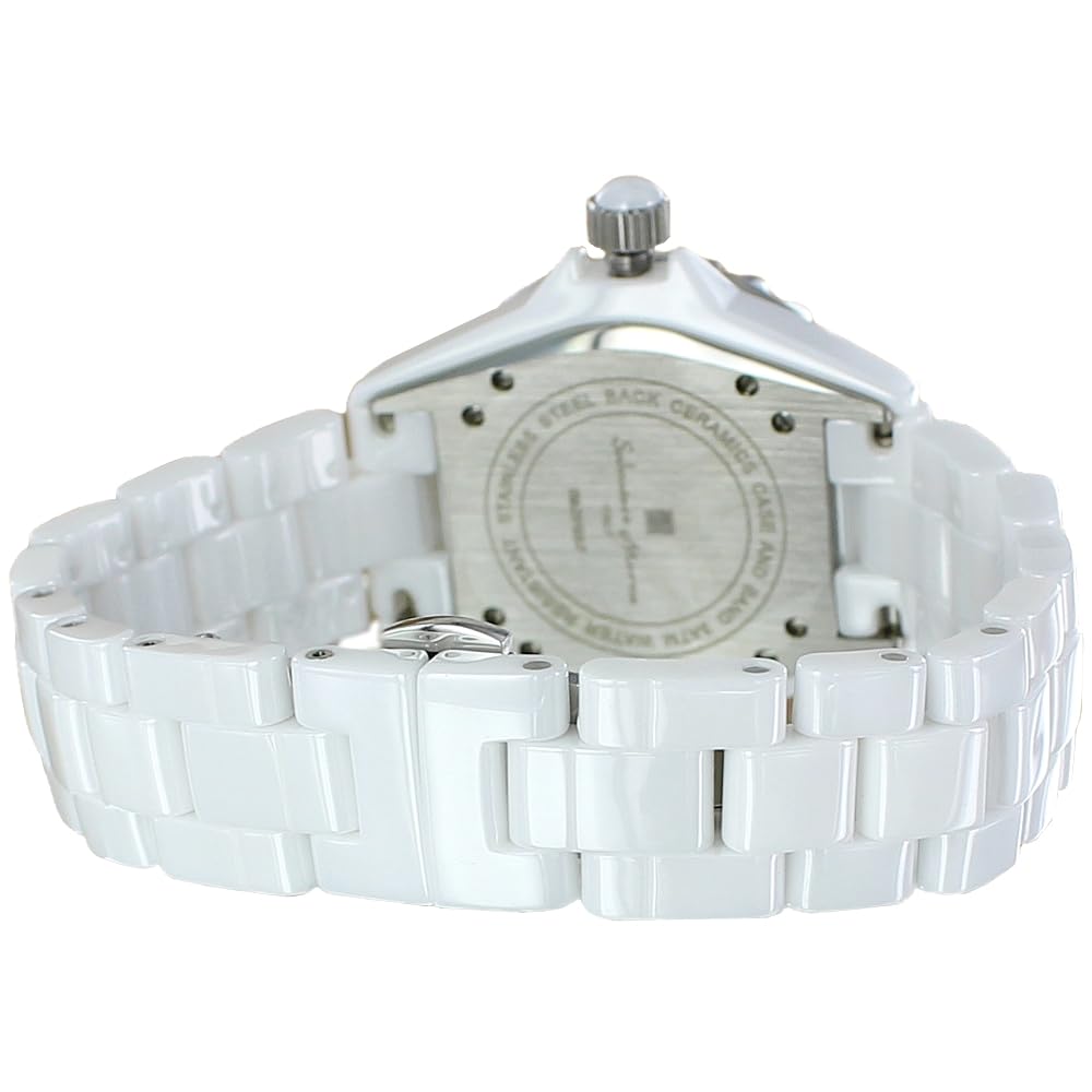 Salvatore Marra and Black and White Ceramic Bracelet Watch 1 White with Arabic Men's Women's (No. Numerals)