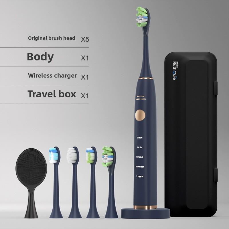 Battery Life 300 Days Sweeping Sound Wave Electric Toothbrush Wireless Charging Automatic Mute Intelligent Sterilization Disinfection Soft Hair