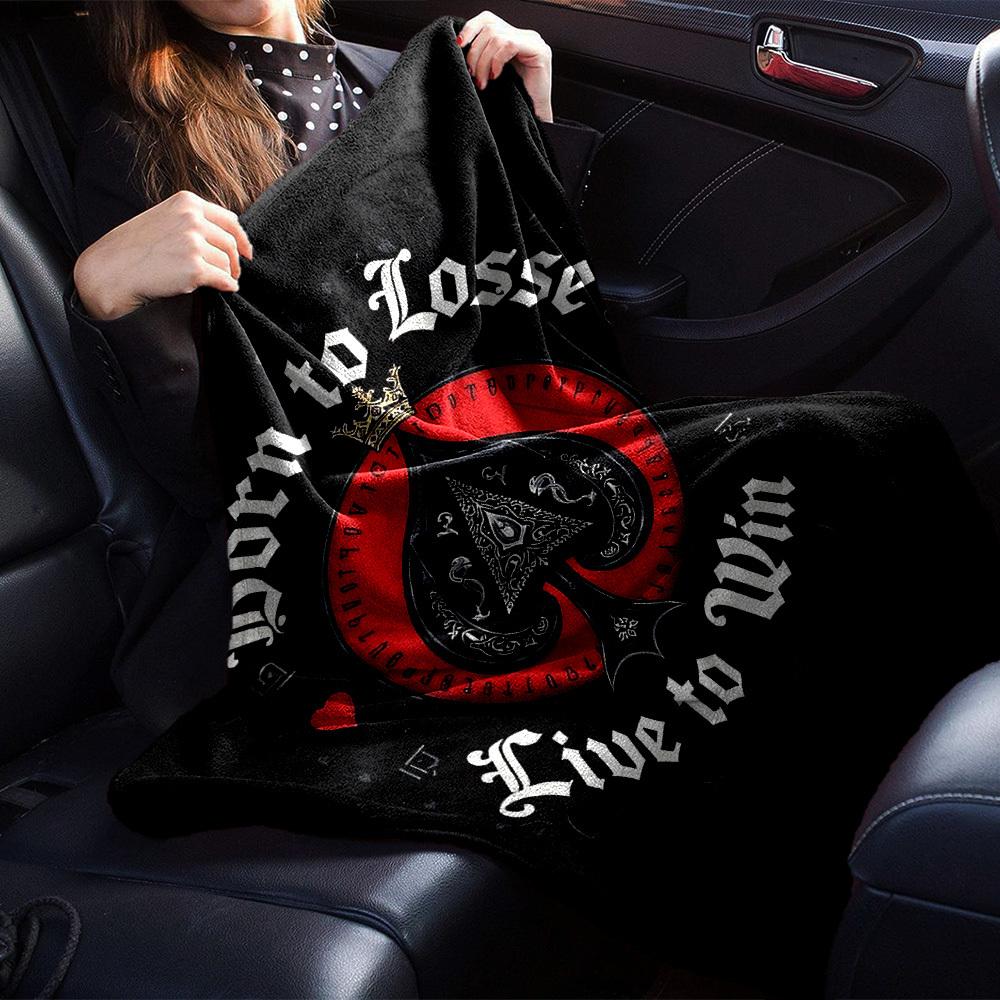 1pc Born To Lose Live To Win Soft Flannel All Season Throw for Home, Office, Outdoor UseDurable Comfort Soft Warm Throw for Home