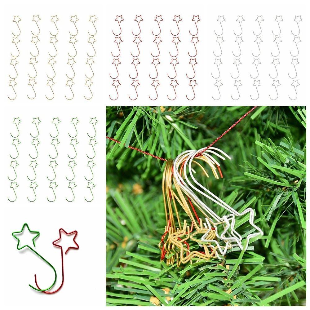 

20 шт./упак. нержавеющая подвесная подвеска для рождественской елки металлическая вешалка для рождественского венка праздничная серебряный