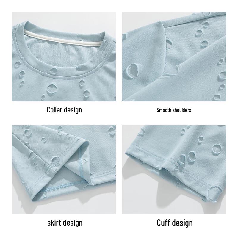MiiOW Men's Ice-Feel Bubble Texture Casual Two-Piece Set