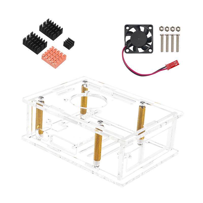 Raspberry Pi 5 Acrylic Case with Cooling Fan