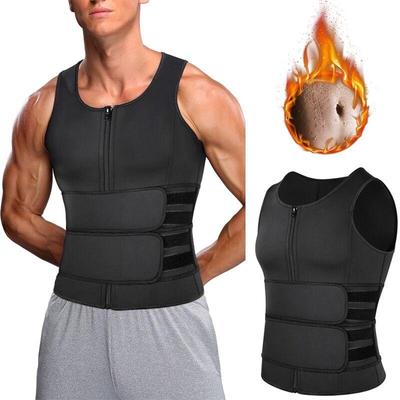 Gilet de sudation en néoprène pour hommes, gilet d'entraînement à la taille, réglable, façonnant le corps, avec Double fermeture éclair, combinaison de Sauna pour hommes