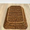 Hand-Woven Food Plate Vintage Wicker Basket Durable Bread Tray