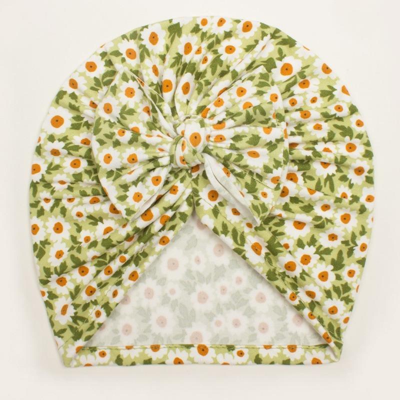 New Creative Cute Baby Bow Hat, Summer Thin Printed Baby Hat, Baby Fetal Hat