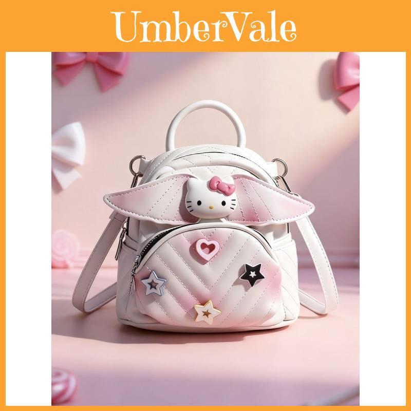 Cartoon Hello Kitty Backpack For Girls And Boys With Pu Material And Cute Design For Daily Use