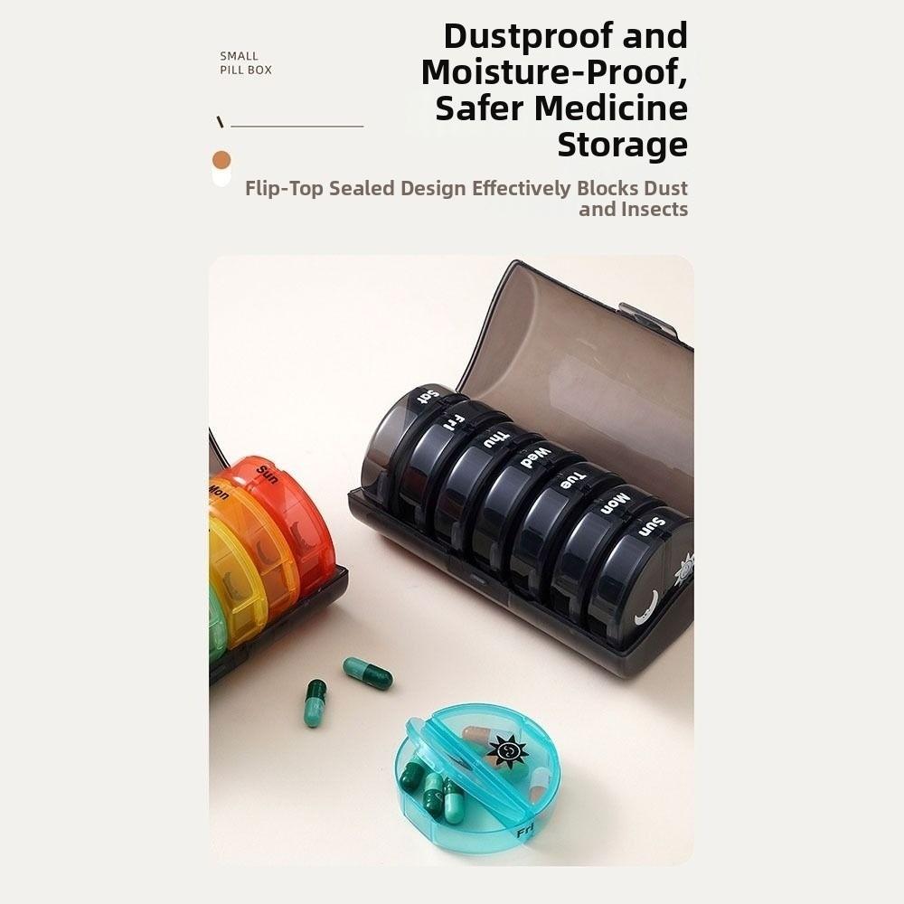 Moisture-proof Travel Pill Box Large Compartments Daily Pill Case  At Time First Aid Kit