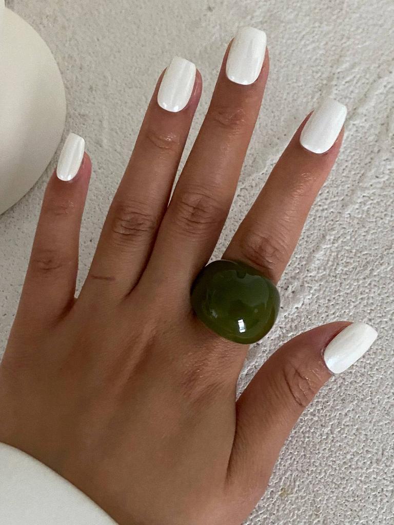 Salircon Koreańskie Proste Pierścionki Akrylowe Vintage Okrągły Pierścionek dla Kobiet Nowy Punk Żywica Duży Kpopowy Pierścionek na Palec Szeroki Pierścionek Moda Biżuteria Imprezowa