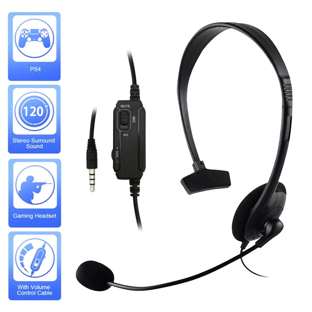 3.5mm Wired Gaming Headphones for PS4 Laptop PC Computer Headset with Microphone Volume Control Mute Button Earphone Helmet