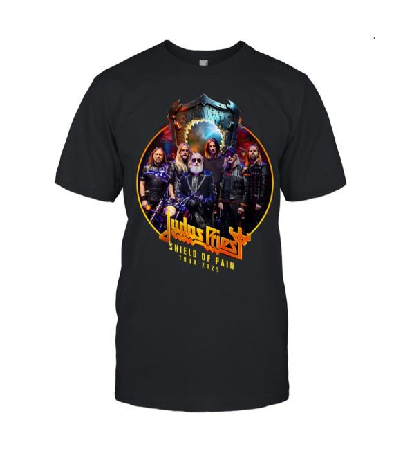 

Judas Priest 2025 Concert Shirt Shield of Pain Unisex Band Tee Unisex T-Shirt XXXL