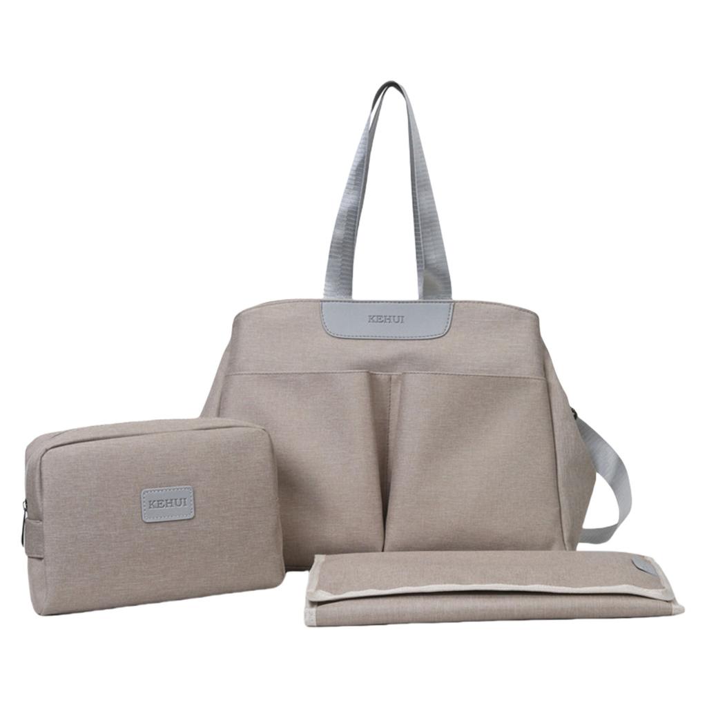 Multiple Compartment Mommy Bag Pram Hanging Diaper Bag with Diaper Changing Pad and Small Bag Large Capacity Handbag