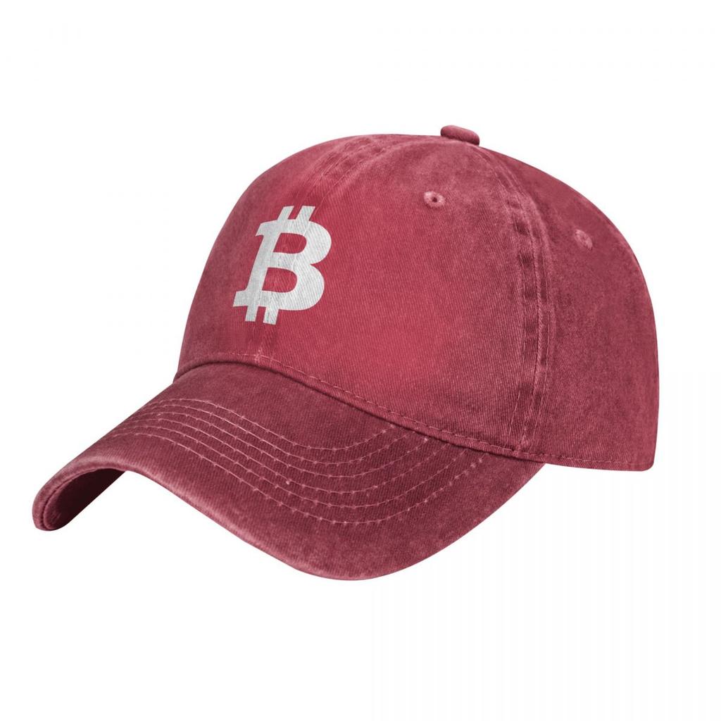 Orange Bitcoin Logo Unisex Women Baseball Caps Distressed Denim Washed Hats Cap Retro Outdoor Workouts Headwear