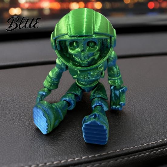 Artikulationsfigur 3D-gedruckte Schädel-Astronauten-Figur Skelett-Raumfahrer-Figur Coole Raumdekoration Halloween Bewegliche Gelenke Ornament für