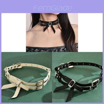 Mode Choker Ketting Met Dubbele Laag Vlinder Strik Leer Verstelbaar Voor Vrouwen
