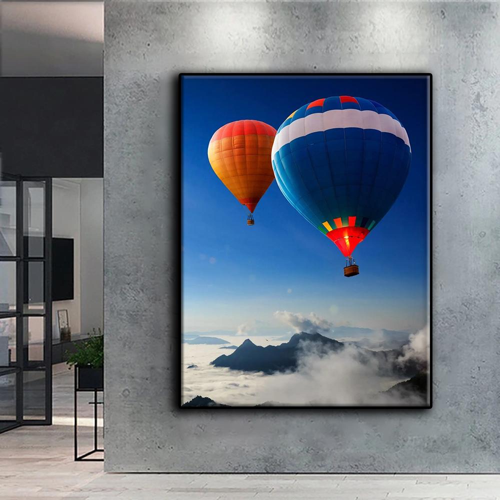 Popular 5D Diy Cross Stitch Hot Air Balloon Painting Full Drill Cross-Stitch Crafts Kit Wall Sticker Home Decor