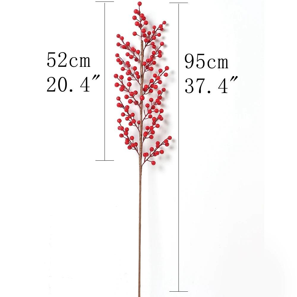 Red Berry Branches Cherry Stamens High Quality Christmas Decoration Home Room Decor New Year Gifts Wedding Flowers Accessories