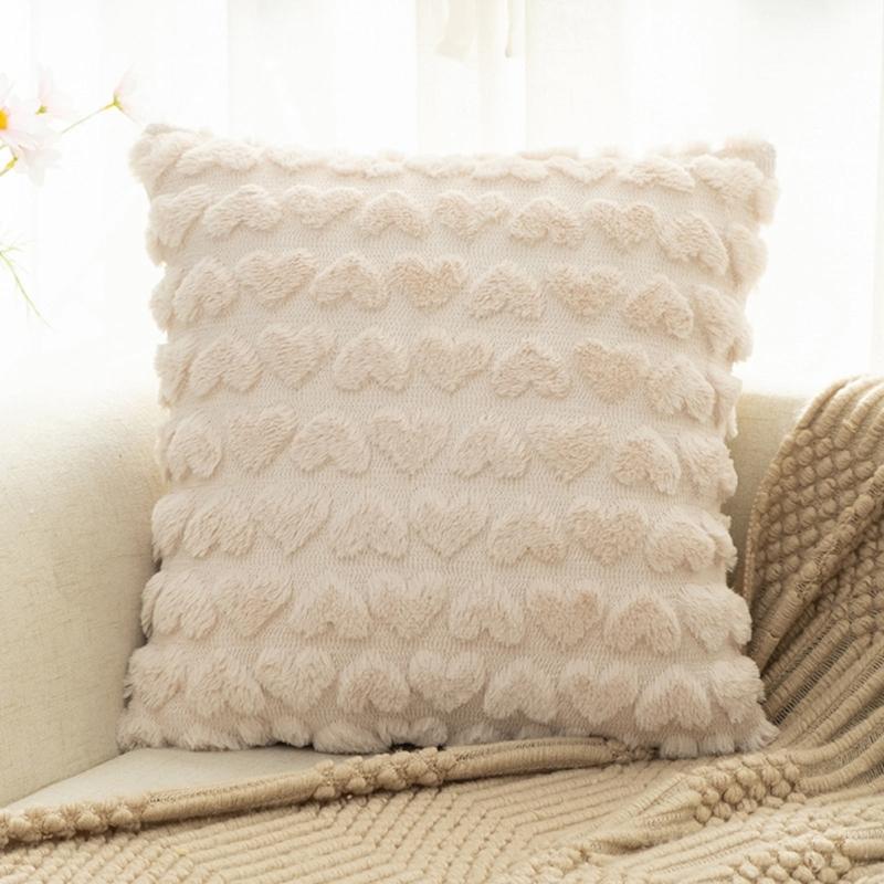 Love Heart Throw Pillow Cover, Comfortable Touch Sofa Cushions Cover Easy Cleans for Bedroom Sofa Office