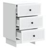 White Nightstand with Drawers 43 x 41 x 66.5 cm Engineered Wood