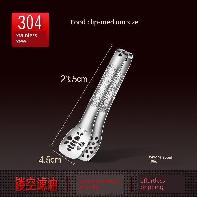 

Thickened Food Tongs German-Style 304 Stainless Steel Tongs Bbq Tongs for Home Kitchen Steak Bread Grilling Tongs Hammer Pattern Clip Medium