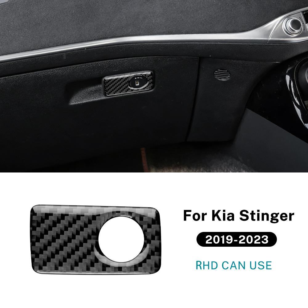 Real Soft Carbon Fiber Sticker For Kia Stinger 2019 2020 2025 2025 2025 LHD RHD Car Co-Pilot Golve Box Interior Trim Accessories