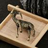 Solid Brass Goat Figurine, Antique-Style Creative Desktop Tea Pet Decor, Zodiac Sheep Craft Gift
