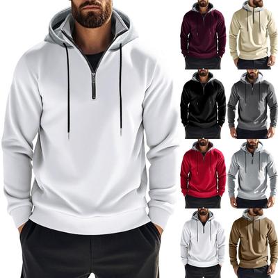 Winter Heren Fleece Hoodie Half-zip Lange Mouw Sport Heren Hoodie Jas