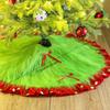1 Stück/Set Rot Grün Beflockter Weihnachtsbaumrock Polyester Weihnachtsbaumständer Deko mit Rutschfester Unterseite Maschinenwaschbar