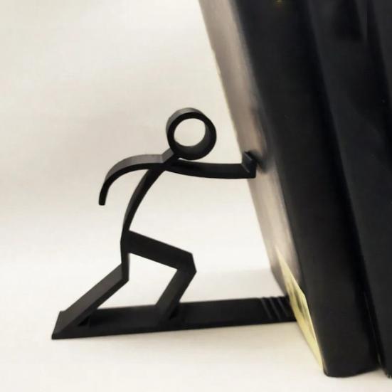 3D Printed Figurine Bookends, Decorative Bookends for Book Lovers, Funny Book Ends, Creative Book Holders for Home Library Office Shelves Desk