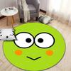 Playful Green Cartoon Face Round Rug for Kids' Room round carpet for home sofa bedroom, gift