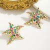 Summer Vacation Wind Diamond-set Earrings Are Ok, Fashion Personality Trend Five-pointed Star Earrings, High-end Versatile Earrings