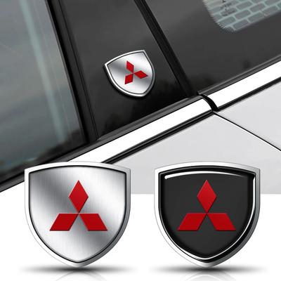 3D Metal Car Fender Emblem Shield Car Exterior Stickers for Outlander Lancer ASX Pajero L200 Triton