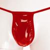 Pánské Wet Look Kožené kalhotky G-String Micro Thong Bulge Pouch Nízké spodní prádlo