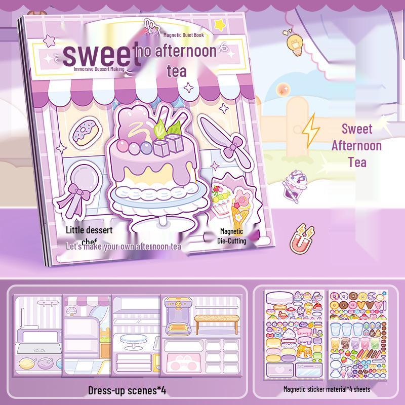 

Cute Mini Magnetic Dress-up Quiet Book: Handmade Planner & Stickers Toy for Girls