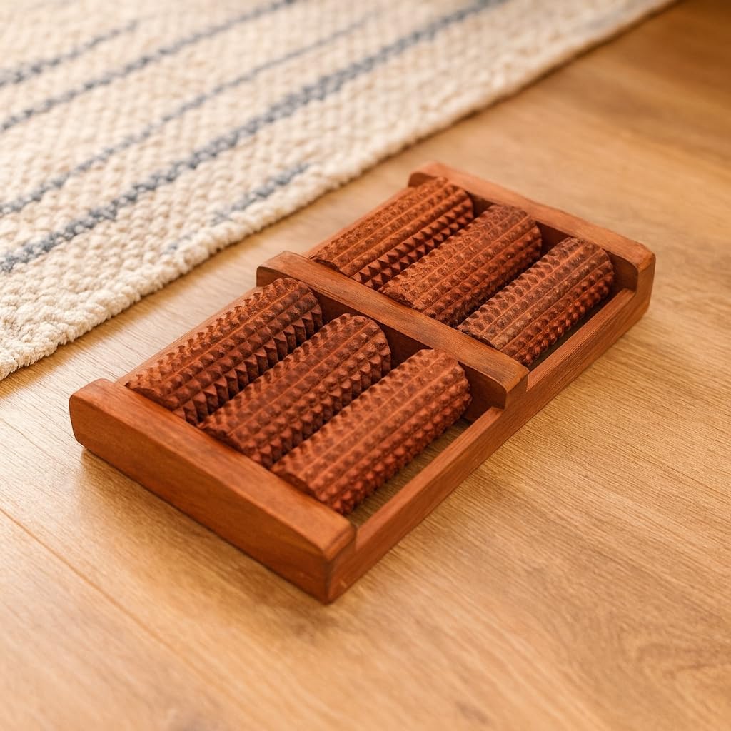 Vemlons Wooden Roller Foot Massager Body Stress Buster & Accupressure Point Device Relaxation Health Care Product Foot Massager and Legs Pain Rel