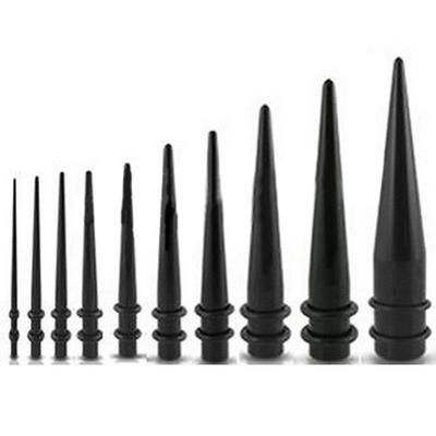 Expander Kegel Recht Zwart Taper Plug Vorm Acryl Oorrekapparaat